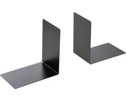 Westcott boekensteun - metaal - 90 x 140 x 140 mm - zwart - 2 stuks - AC-E10244