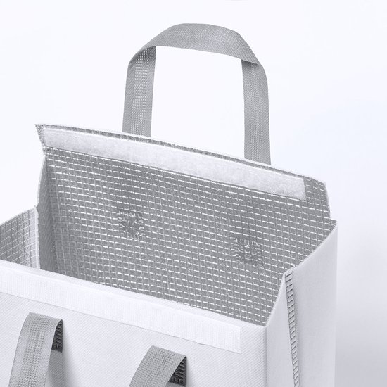 Koeltas - Lunchtas - Koeltasje lunch - Isolatie - Volwassenen - Dames - Heren - Klittenbandsluiting - 23 x 29 cm - Kunststof - Aluminium - wit van KOEL — afbeelding 2