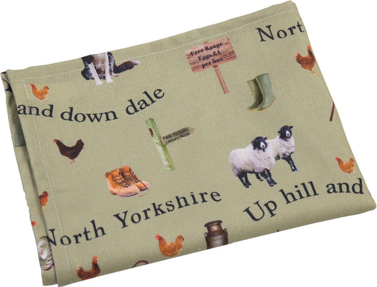 Tea Pottery Textiel Yorkshire Dales Tea Towel
