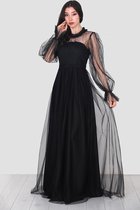 Hasvel-Glitter Jurk - Avond jurk - Feestjurk - Zwarte maxi jurk- Dames Feestjurk -Galajurk- Maat L-Hasvel-Glitter Dress - Evening dress - Party dress - Black maxi dress - Ladies Party dress -Prom dress- Size L