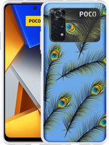 Xiaomi Poco M4 Pro Hoesje Peacock Feathers - Designed by Cazy