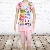 Shirt met legging Girl fashion zalm 4 -s&C-98/104-Complete sets