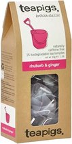 teapigs Rhubarbe & Gingembre - 15 sachets de thé (paquet de 6 - 90 sachets au total)