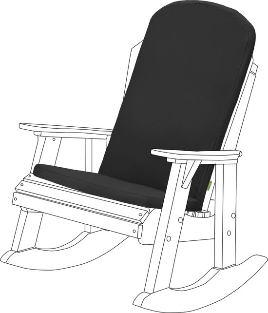Premium Garden Coussin de siège de chaise Adirondack de qualité supérieure Pneus sécurisés Rempli de mousse résistant à l'eau Housse à glissière douce, durable et confortable