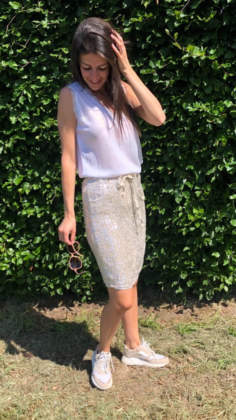CUPSHE Damesrok, hoge taille, pailletten, glitter, minirok, potloodrok, party, bodycon, korte sequin rok, zwart (A), M