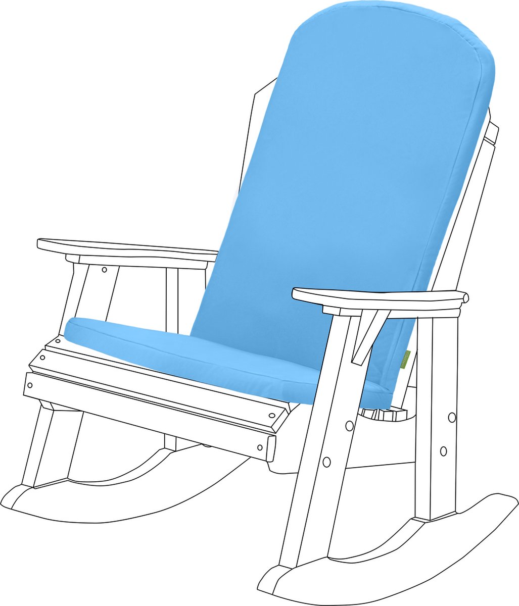 Zitkussen voor Tuinstoel - Tuinkussens Hoge Rug - Stoelkussen met Lint - 48cm x 128cm