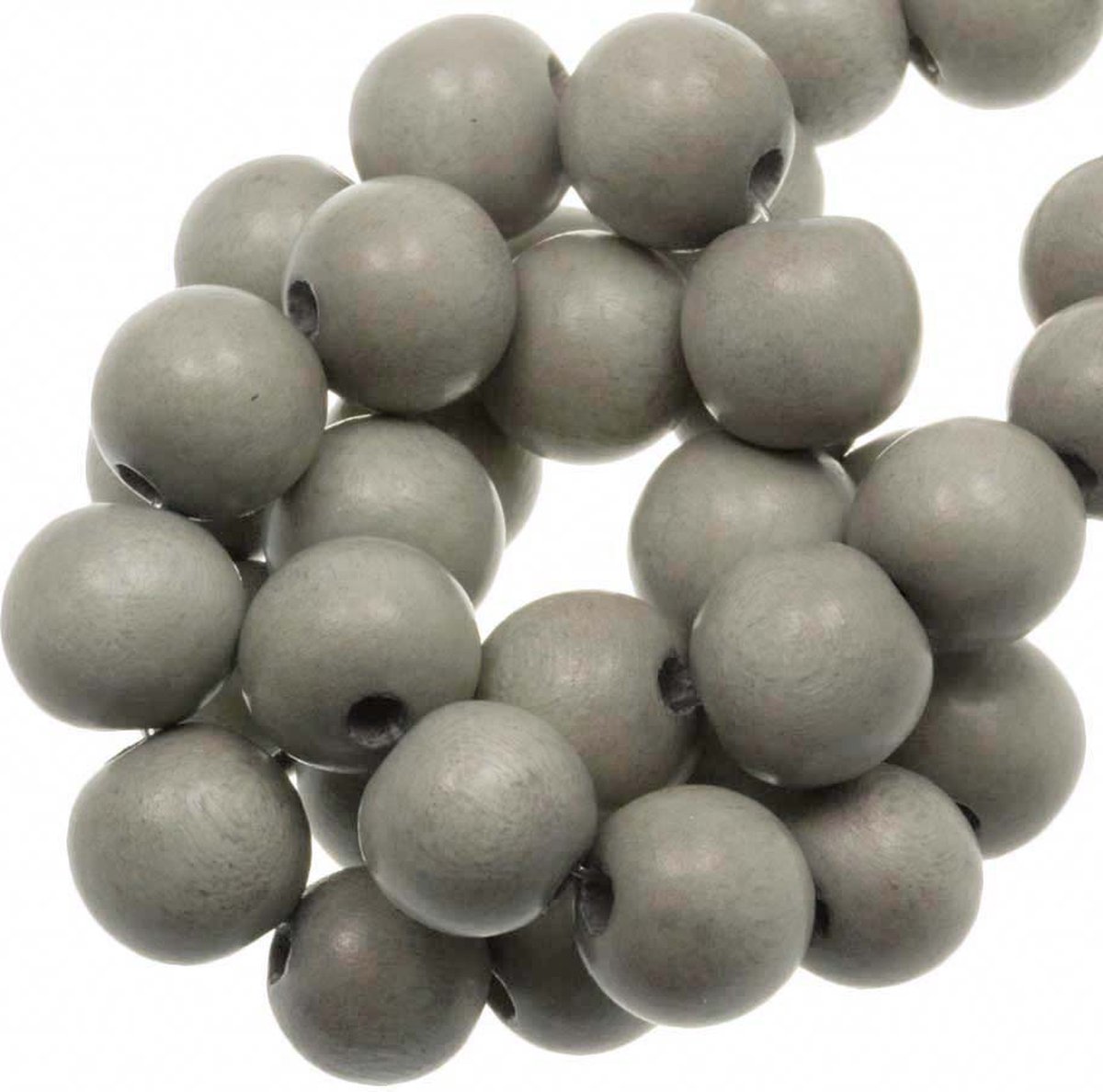 Houten Kralen Vintage Look (8 mm) Light Grey (104 stuks)
