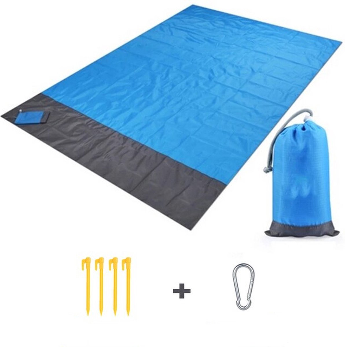 Polaza® Picknickkleed 200x210cm - Waterdicht - Strandlaken - Picknick Kleed - Picknickdeken - Strandkleed - Zacht & Comfortabel - Blauw