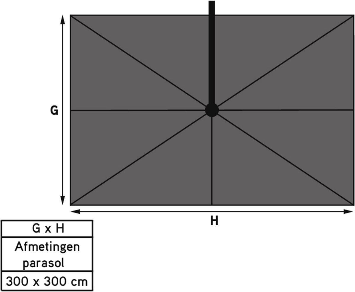 4 Seasons Outdoor Siesta Premium zweefparasol 300 x 300 cm - charcoal