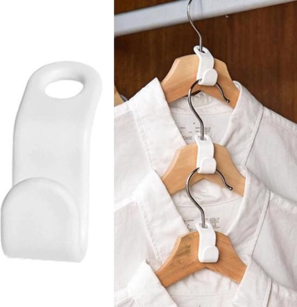 Kledinghaak – Haken voor kledingkast – Hanger voor kleding – 12 Stuks / Wit