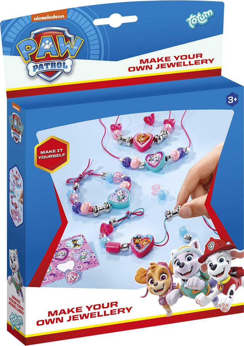 PAW Patrol speelgoed Totum armbandjes en 2 kettinkjes maken - speelgoed vanaf 3 jaar - junior knutselset vriendschapsarmbandjes met hartbedels knutselen — afbeelding 2