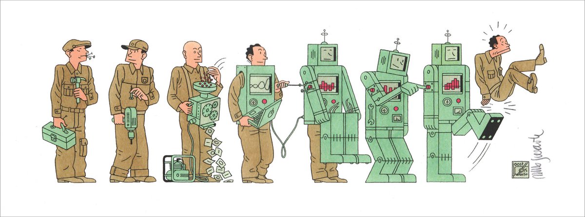 Joost Swarte - Rise of the Robots - Set van 1 gesigneerde prent en 5 mini-posters