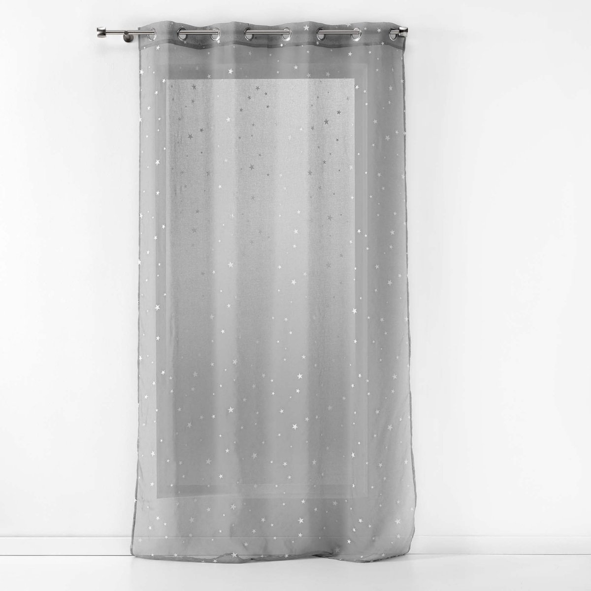 Livetti Vitrage Net Curtain 140x240cm Kinderkamer Fluo Nacht Grijs