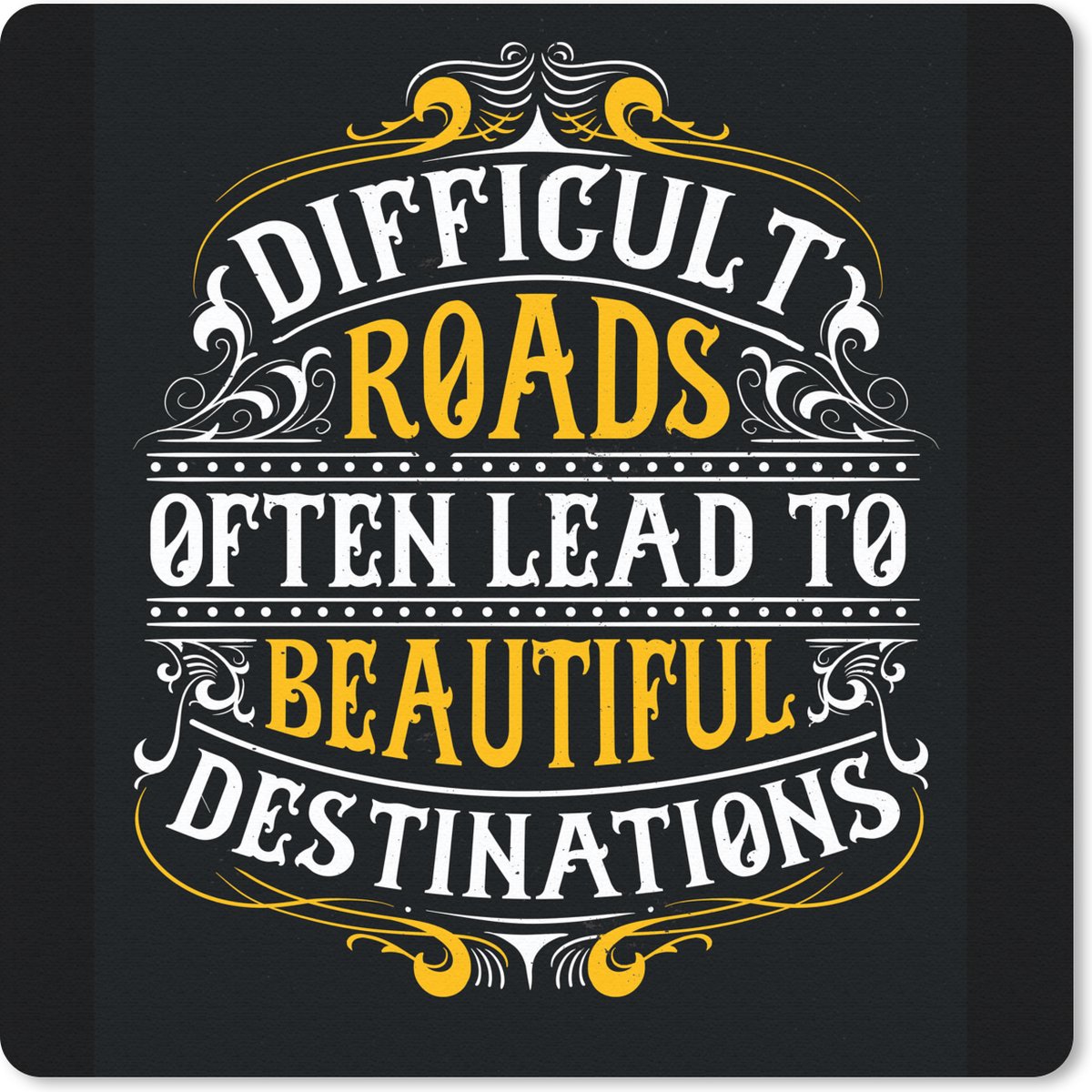 Muismat 20x20 cm - Mousepad Motivatie - Retro - Quote - Muismatten
