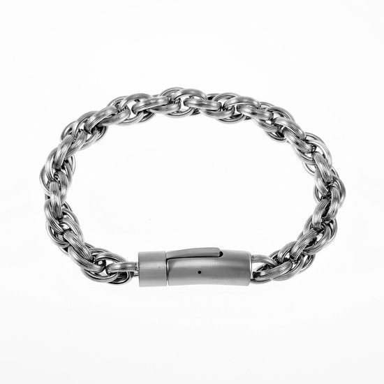 19mm Gevlochten Armband Heren - Stalen Zilverkleur - Schakelarmband