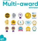 Een collage van winnaarsmedailles en oorkondes voor de Love to Dream slaapzak.