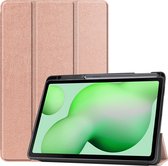 Hoes Geschikt voor Samsung Galaxy Tab S6 Lite Hoes Tri-fold Tablet Hoesje Case Met Uitsparing Geschikt voor S Pen - Hoesje Geschikt voor Samsung Tab S6 Lite Hoesje Hardcover Bookcase - Rosé goud