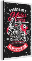 Décoration murale Métal - Peinture Aluminium - Mancave - Moto - Vintage - Citations - 60x90 cm