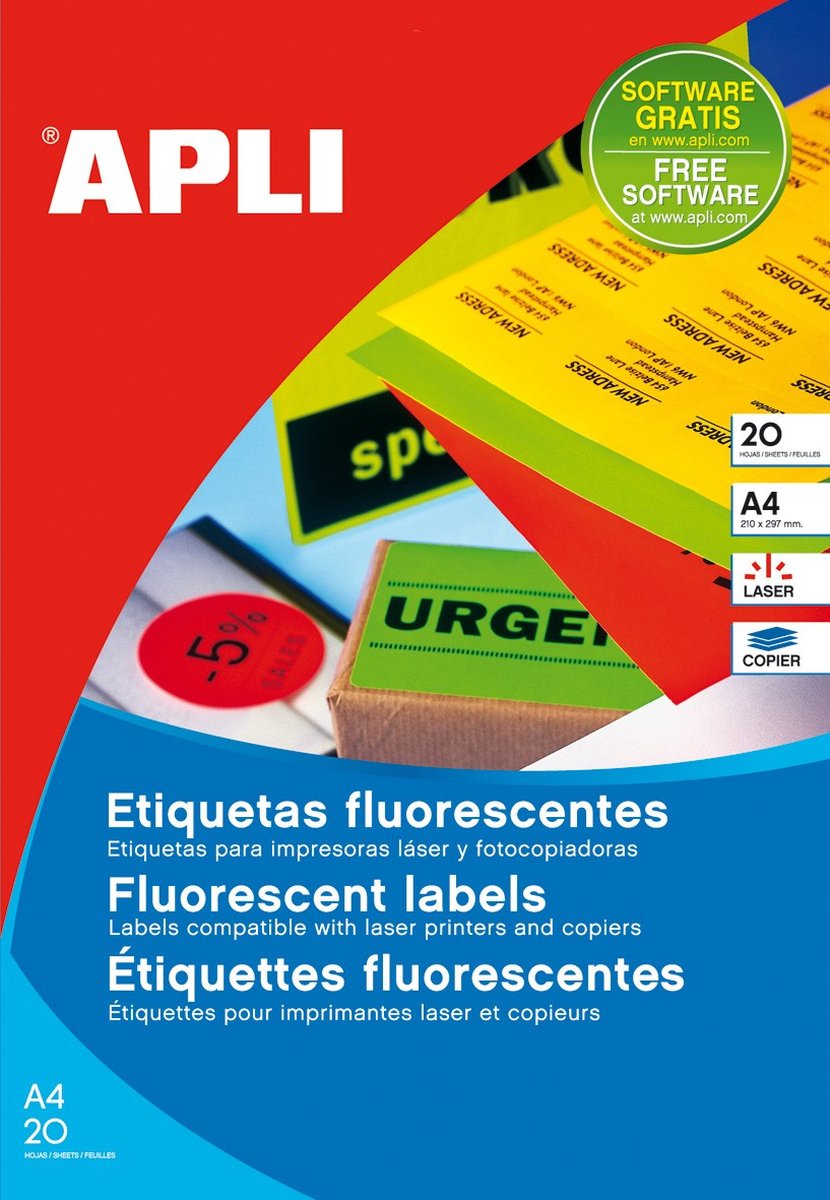 APLI Etiketten / Labels rond 60mm - Rood