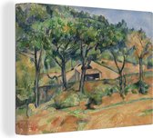 Canvas schilderij 160x120 cm - Wanddecoratie House in Provence - schilderij van Paul Cézanne - Muurdecoratie woonkamer - Slaapkamer decoratie - Kamer accessoires - Schilderijen
