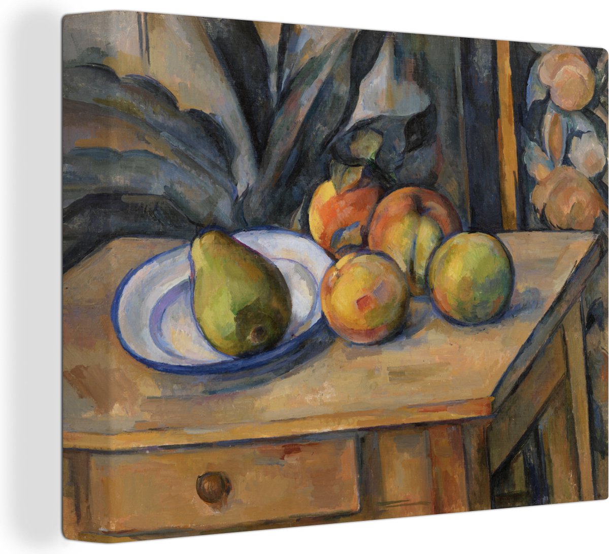 Canvas Schilderij The large pear - schilderij van Paul Cézanne - 160x120 cm - Wanddecoratie XXL - OneMillionCanvasses