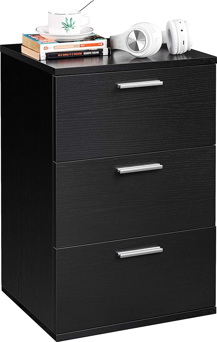 ROSPRO Universeel Nachtkastje Houten Nachtkastje Opbergkast Met Twee Deuren Bijzettafel Voor Ruimtes Stabiele Poten Tafel In Houtlook Modern Nachtkastje Blue Black Size 52 40 58cm