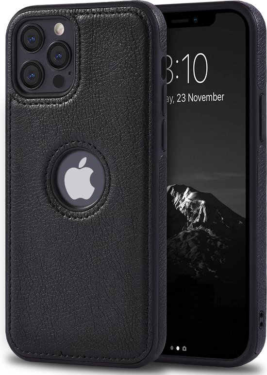 Luxe lederen hoesje Iphone 13 Zwart bol