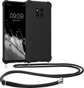 kwmobile telefoonhoesjegeschikt voor Huawei Mate 20 Pro - Hoesje van siliconen met telefoonkoord - In zwart