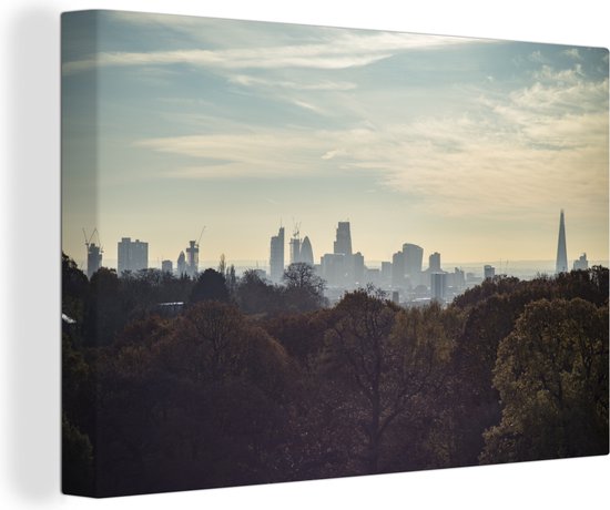 Peinture sur toile Vue aérienne de l'horizon de Hampstead Heath en automne, Great-Londres, VK - 90x60 cm - Décoration murale