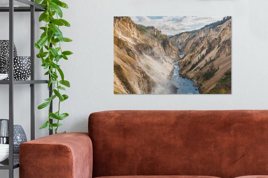 Toile Peinture Water - Yellowstone - Berg - 90x60 cm - Décoration murale