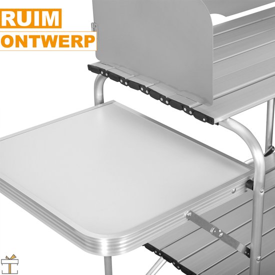 Happyment® Campingkeuken Inklapbaar - 2 in 1 - Camping kast - Kooktafel - Kampeer buitenkeuken - Opvouwbaar van Merkloos — afbeelding 3