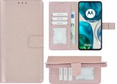 Motorola Moto G52 Hoesje - Bookcase - Pu Leder Wallet Book Case Rose Goud Cover
