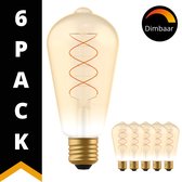 DecoDim LED ST64 Edison Lampen Amber  - Dimbaar - Extra warm wit - 5W - 6 lampen