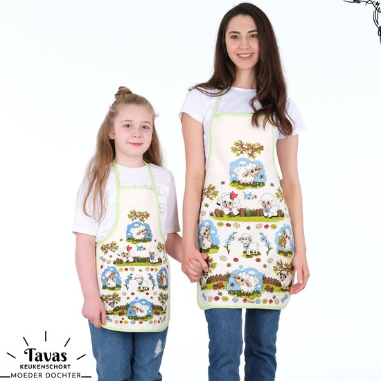 Tablier de cuisine mère fille tablier de cuisine pour Enfants et mère enfants tablier mouton
