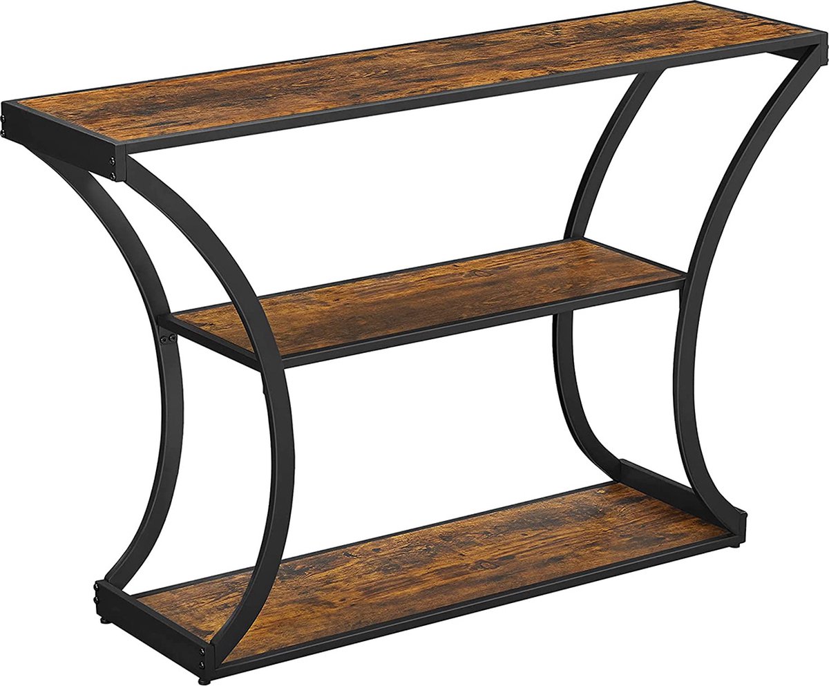 Hoppa! Console tafel. hal tafel. gebogen poten. verlengd tafelblad. voor woonkamer. hal. slaapkamer. vintage bruin-zwart