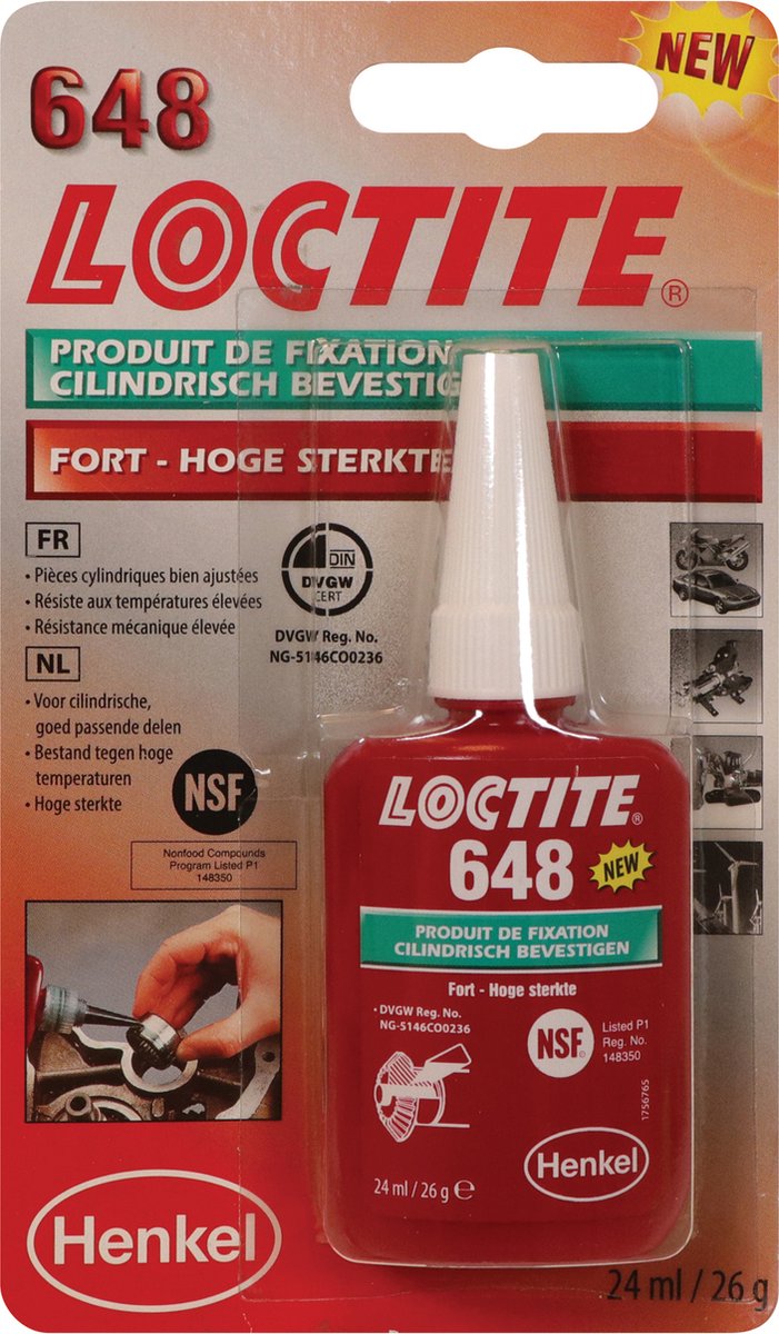 Loctite Borgmiddel Sterk 648 Grijs 24 Ml