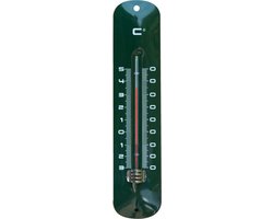 Foto: Binnen buiten thermometer groen van metaal 6 5 x 30 cm binnen buitenthemometers temperatuurmeters