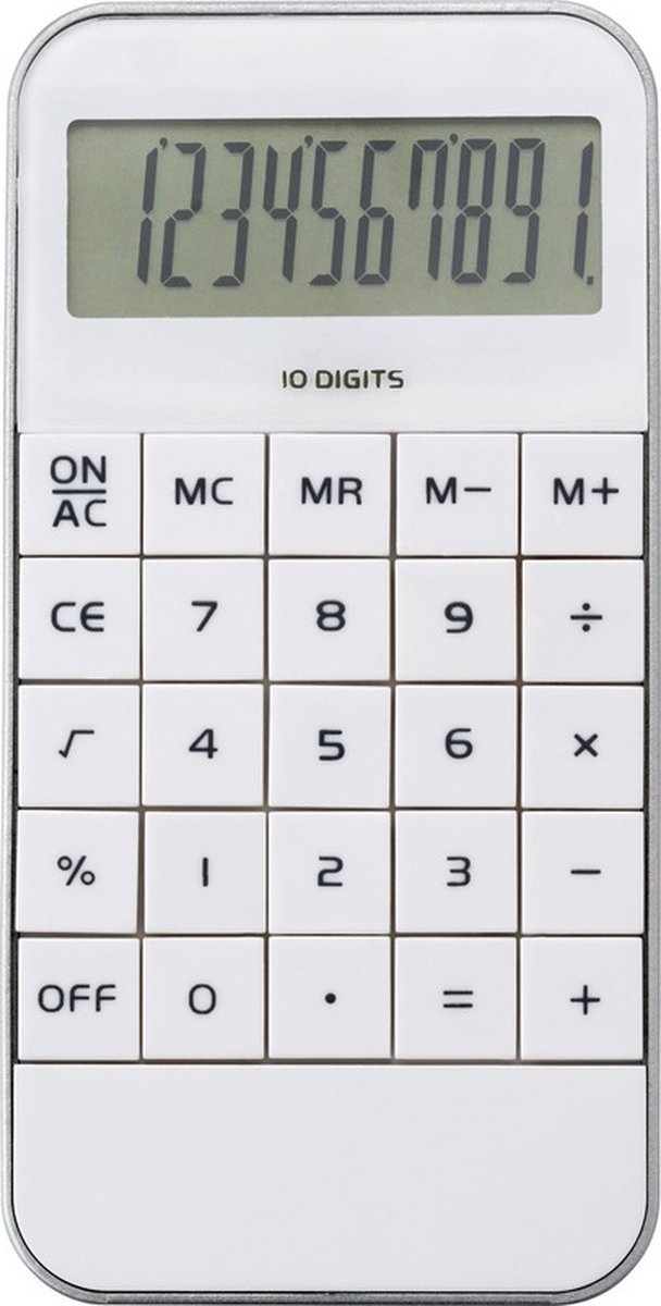 Bureau rekenmachine wit 12 cm - Kantoor calculator - Bureaurekenmachine - Kantoor benodigdheden