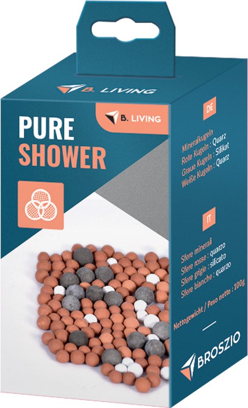 Pure Shower – Minerale parels navulling – 100g – Set van losse mineraal parels, balletjes, ballen, kralen– Navulling voor 6 maanden gebruik