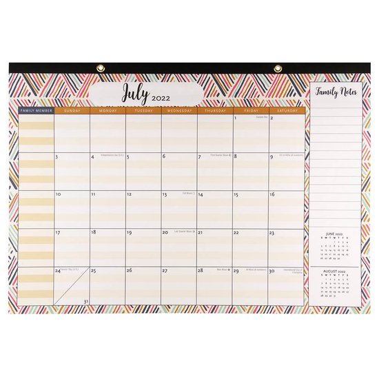 Desk pad calendar 2023 Peter Pauper Family 18mnds plus stickers