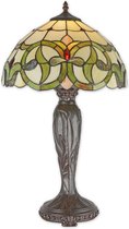 Tiffany tafellamp - Glas in lood - Lichte kleuren decoratie - 63 cm hoog