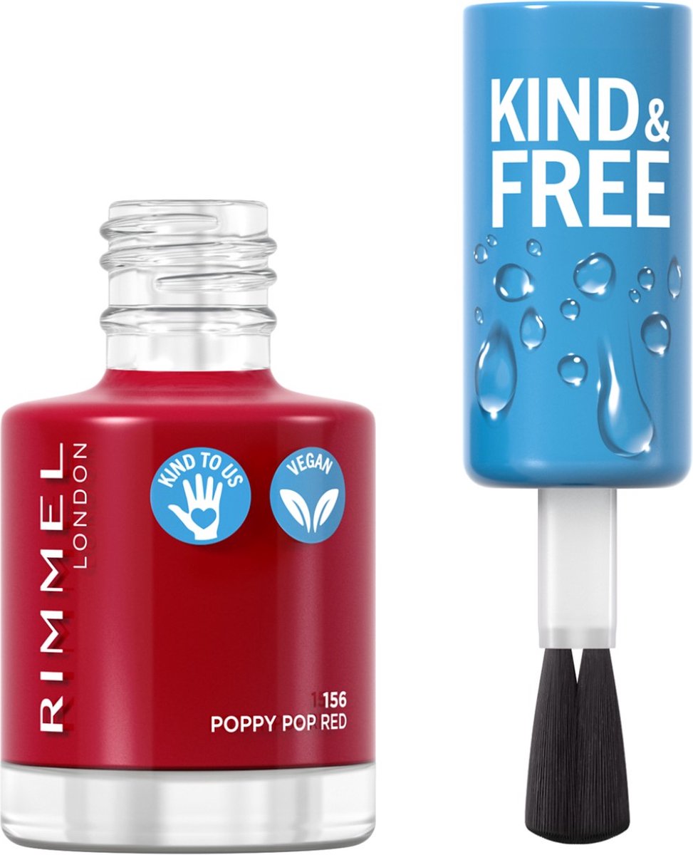Rimmel London KIND & FREE Vegan Nagellak - 156 Poppy Pop Red