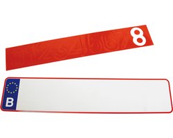 Carpoint Nummerplaat Met Stickers 52 X 11 Cm Aluminium Rood/wit
