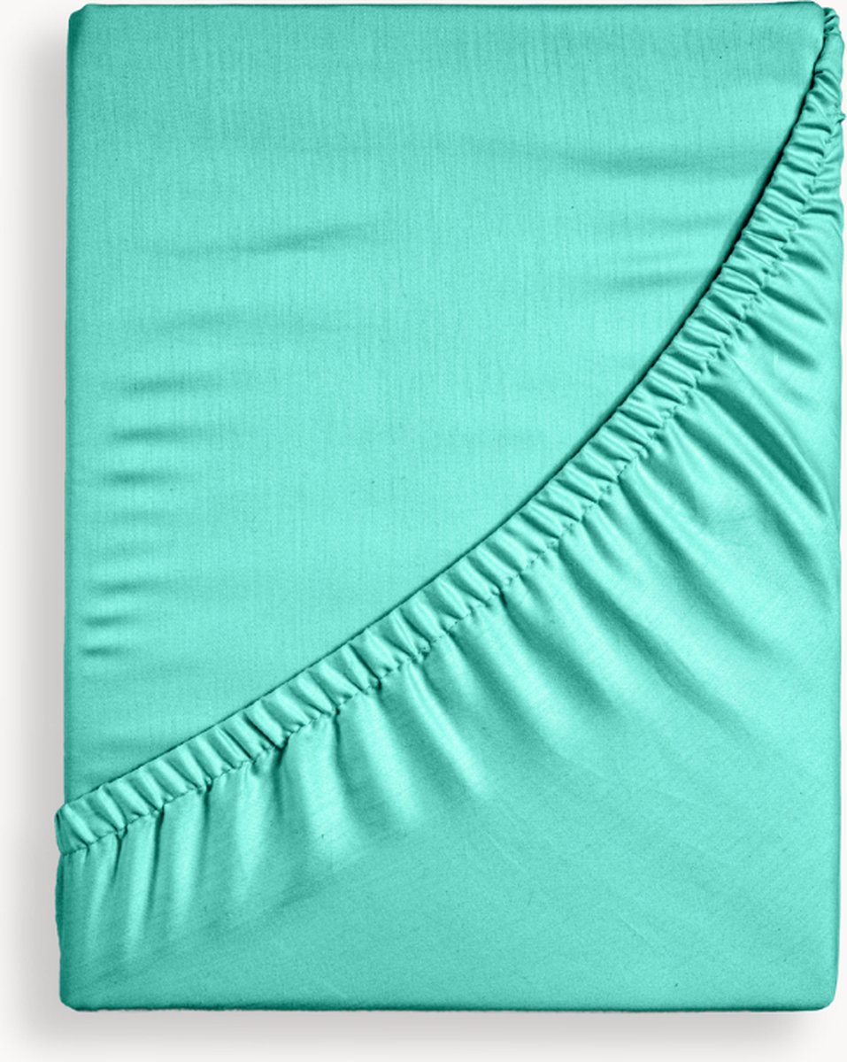 Y-NOT - Crispy Cotton Hoeslaken Matras - 180x200 - tot 25 cm matrasdikte - 100% Katoen - 180 draaddichtheid - Petrol