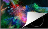 KitchenYeah® Inductie beschermer 78x52 cm - Holi festival - Handen - Poeder - Kookplaataccessoires - Afdekplaat voor kookplaat - Inductiebeschermer - Inductiemat - Inductieplaat mat
