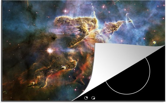 KitchenYeah® Inductie beschermer 78x52 cm - Galaxy - Sterren - Licht - Kookplaataccessoires - Afdekplaat voor kookplaat - Inductiebeschermer - Inductiemat - Inductieplaat mat