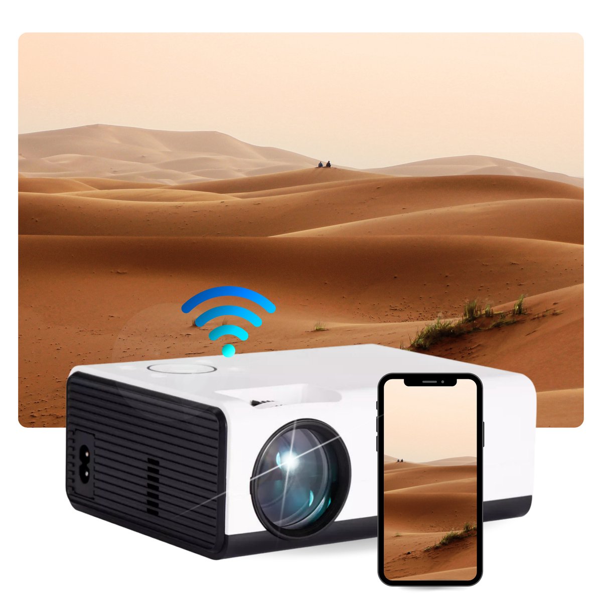 Wireless obile Sart USB Video WiFi icro HD LED Hoe Theater Pico Android ini Pocket Projector - ovie Projectors, Pocket Projectors