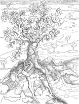 Kunstkaart Bomen 01 - wenskaart - zwart-wit