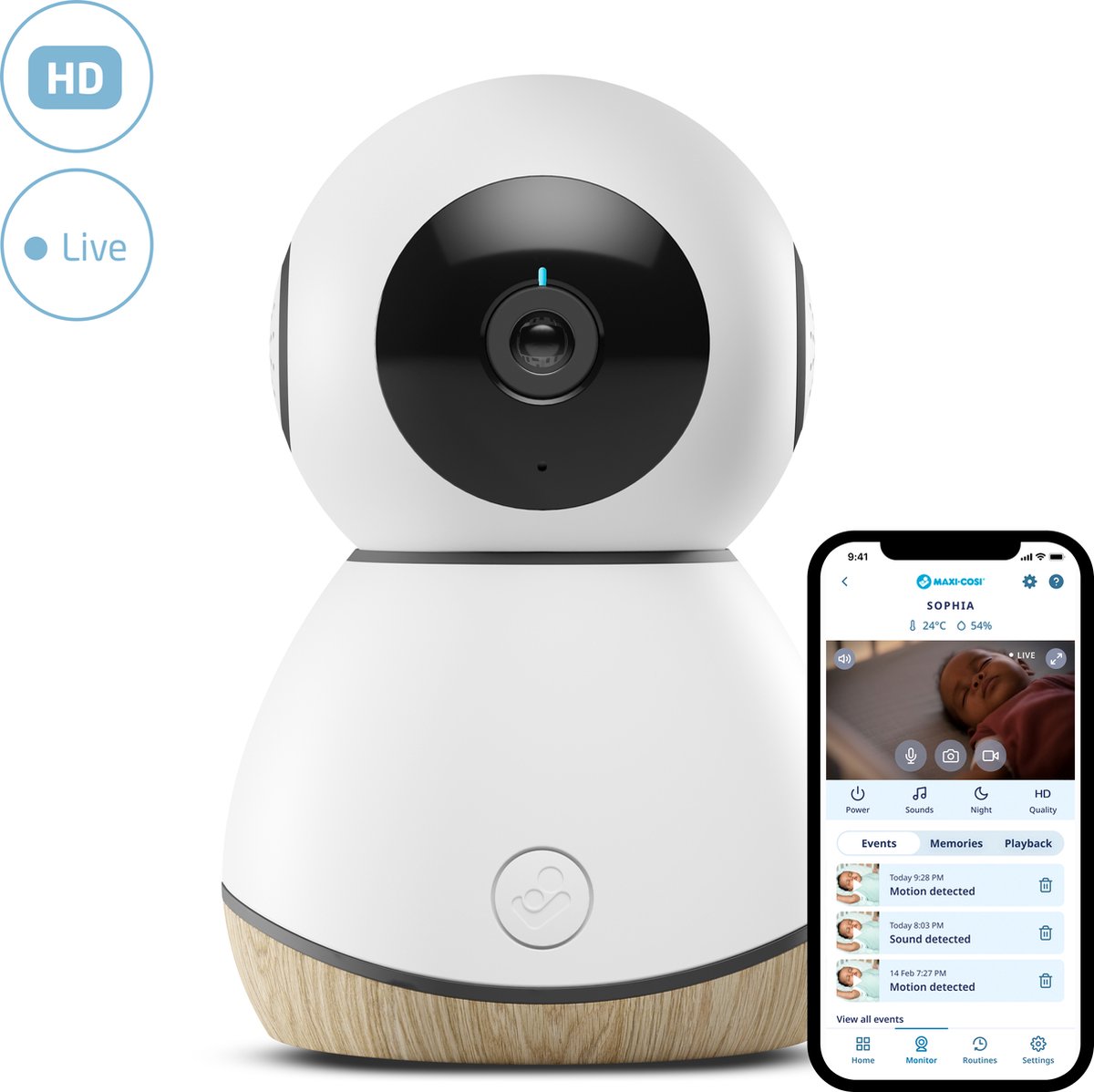 Afbeelding 3 van Maxi-Cosi Connected Home - See Babyfoon - Babyfoon met app - Altijd dichtbij - Geluid en bewegingsdetectie