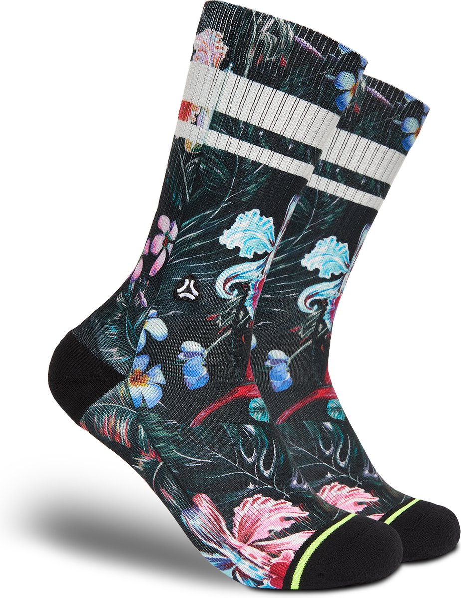 FLINCK Sportsokken - Jungle Nights - Maat 45-48 - Unisex - Heren Sokken - Dames Sokken - Naadloze sokken - Crossfit Sokken - Hardloop Sokken - Fitness Sokken - Fietssokken